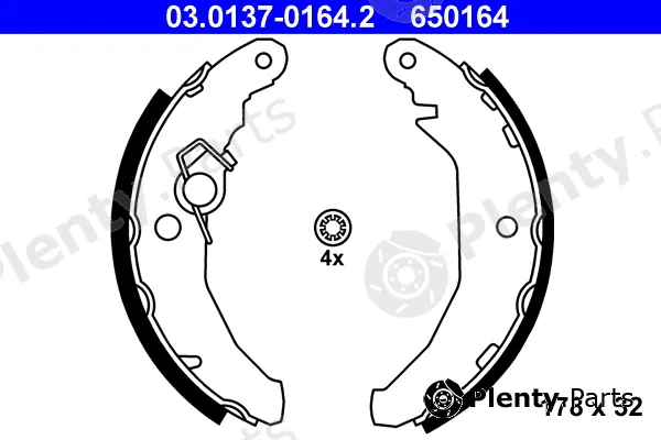 ATE 03.0137-0164.2 — Brake Shoe Set