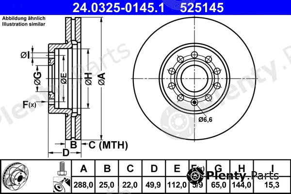 ATE 24.0325-0145.1 — Brake Disc PowerDisc