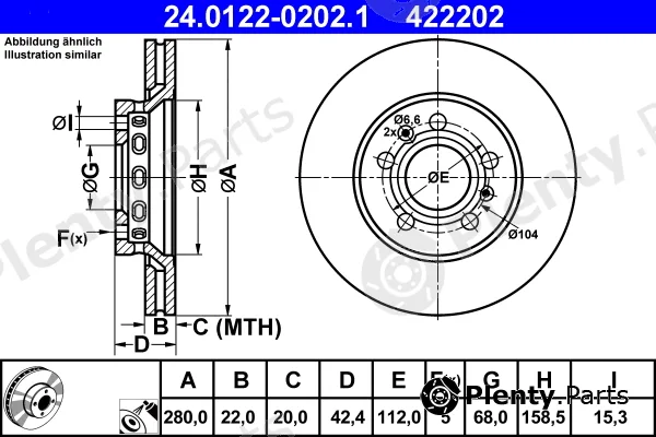 ATE 24.0122-0202.1 — Brake Disc