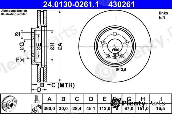 ATE 24.0130-0261.1 — Brake Disc
