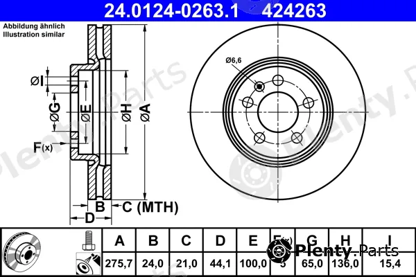 ATE 24.0124-0263.1 — Brake Disc