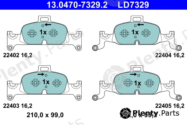ATE 13.0470-7329.2 — Brake Pad Set, disc brake ATE Ceramic