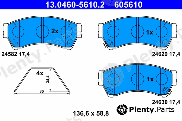 ATE 13.0460-5610.2 — Brake Pad Set, disc brake