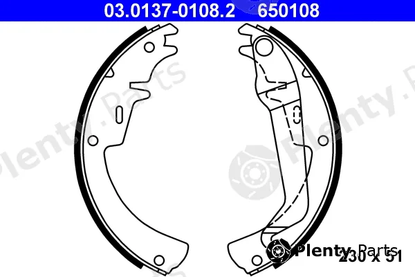 ATE 03.0137-0108.2 — Brake Shoe Set