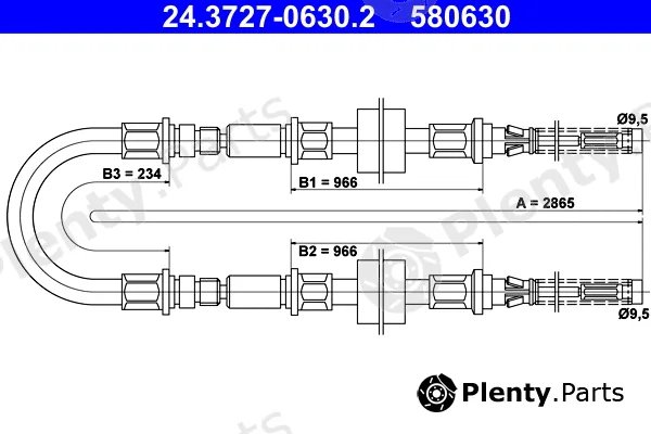 ATE 24.3727-0630.2 — Cable Pull, parking brake