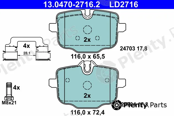 ATE 13.0470-2716.2 — Brake Pad Set, disc brake ATE Ceramic