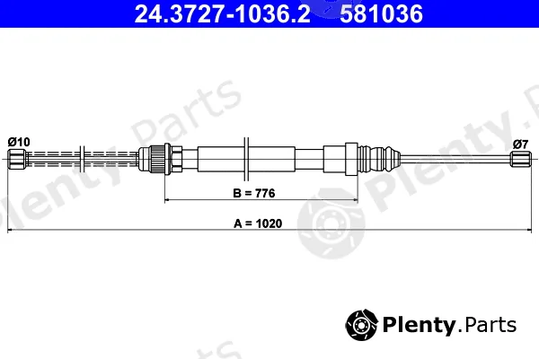 ATE 24.3727-1036.2 — Cable Pull, parking brake