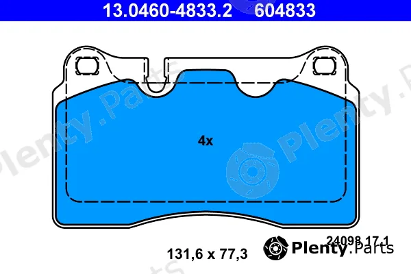 ATE 13.0460-4833.2 — Brake Pad Set, disc brake