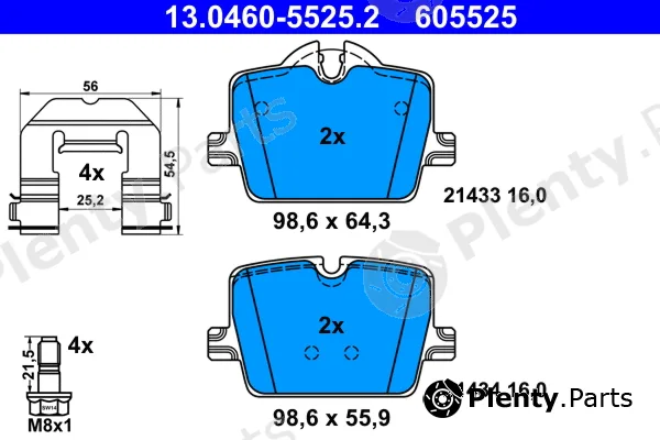 ATE 13.0460-5525.2 — Brake Pad Set, disc brake