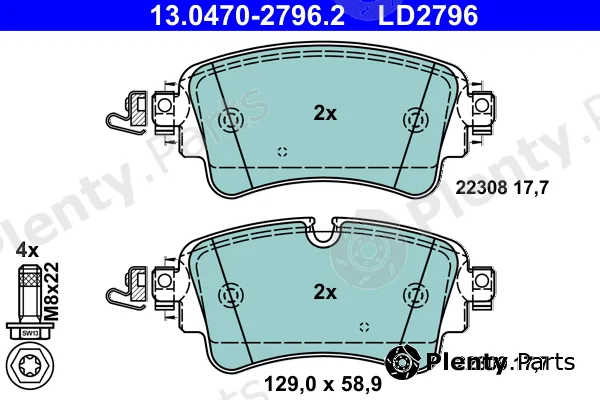 ATE 13.0470-2796.2 — Brake Pad Set, disc brake ATE Ceramic