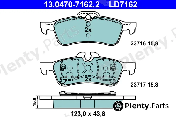 ATE 13.0470-7162.2 — Brake Pad Set, disc brake ATE Ceramic