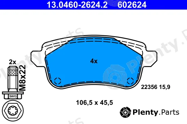 ATE 13.0460-2624.2 — Brake Pad Set, disc brake