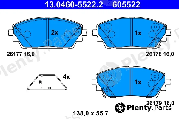 ATE 13.0460-5522.2 — Brake Pad Set, disc brake