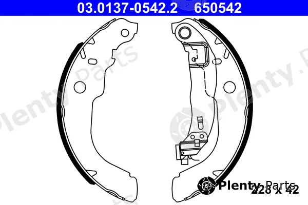 ATE 03.0137-0542.2 — Brake Shoe Set
