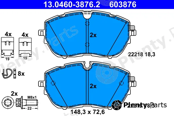 ATE 13.0460-3876.2 — Brake Pad Set, disc brake