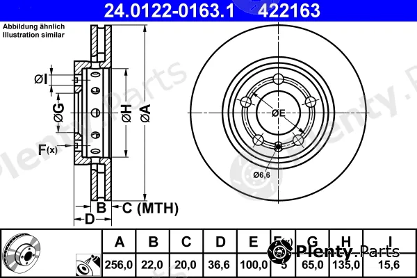 ATE 24.0122-0163.1 — Brake Disc