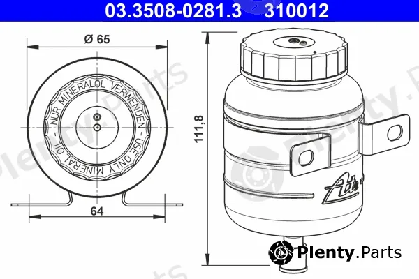 ATE 03.3508-0281.3 — Expansion Tank, brake fluid