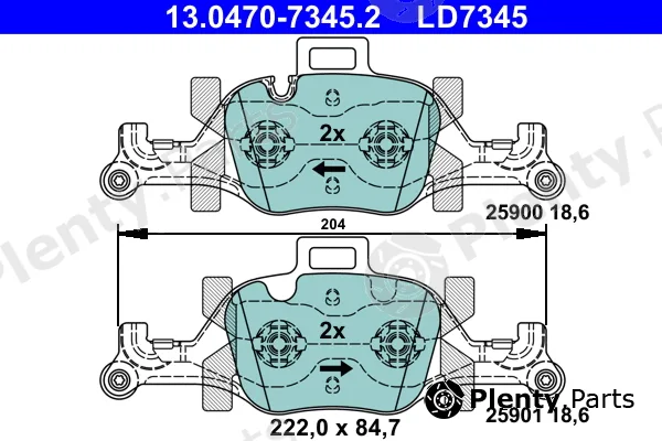 ATE 13.0470-7345.2 — Brake Pad Set, disc brake ATE Ceramic