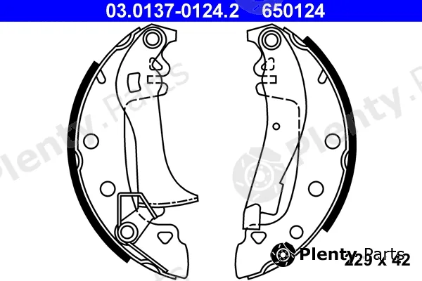 ATE 03.0137-0124.2 — Brake Shoe Set