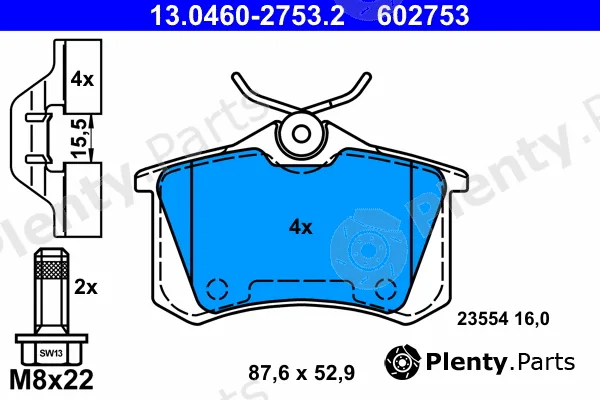 ATE 13.0460-2753.2 — Brake Pad Set, disc brake