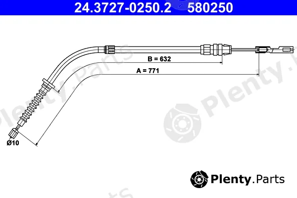 ATE 24.3727-0250.2 — Cable Pull, parking brake