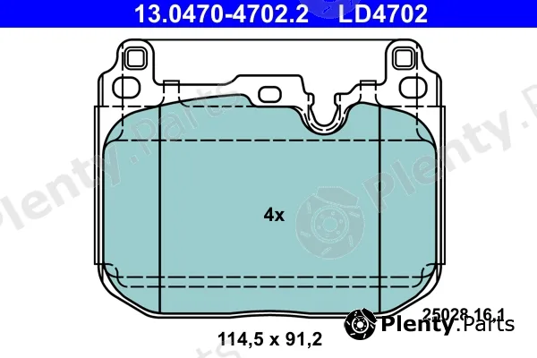ATE 13.0470-4702.2 — Brake Pad Set, disc brake ATE Ceramic