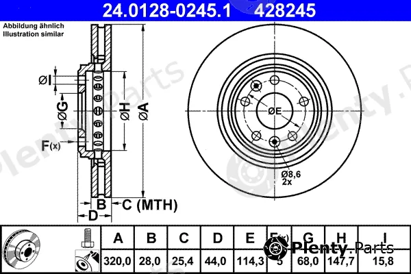 ATE 24.0128-0245.1 — Brake Disc