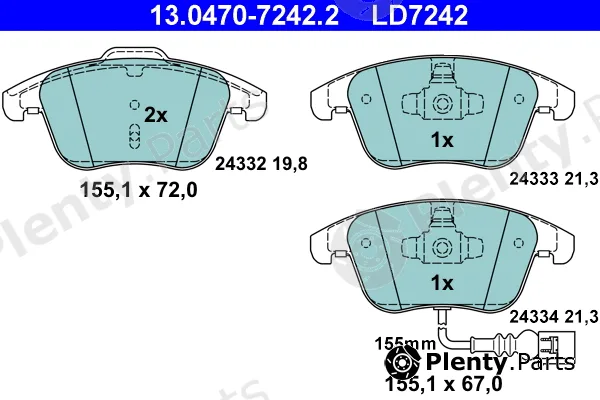 ATE 13.0470-7242.2 — Brake Pad Set, disc brake ATE Ceramic