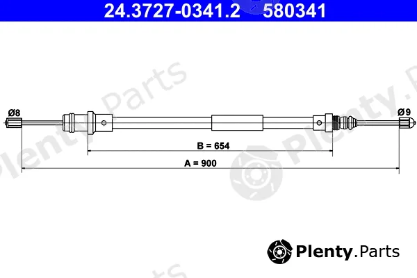 ATE 24.3727-0341.2 — Cable Pull, parking brake