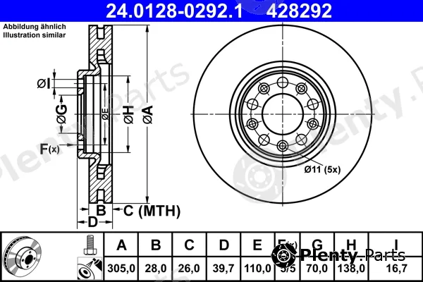 ATE 24.0128-0292.1 — Brake Disc