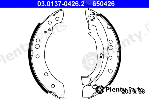 ATE 03.0137-0426.2 — Brake Shoe Set