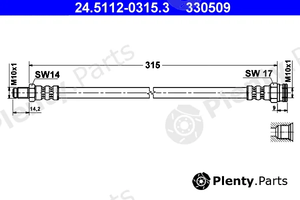 ATE 24.5112-0315.3 — Brake Hose