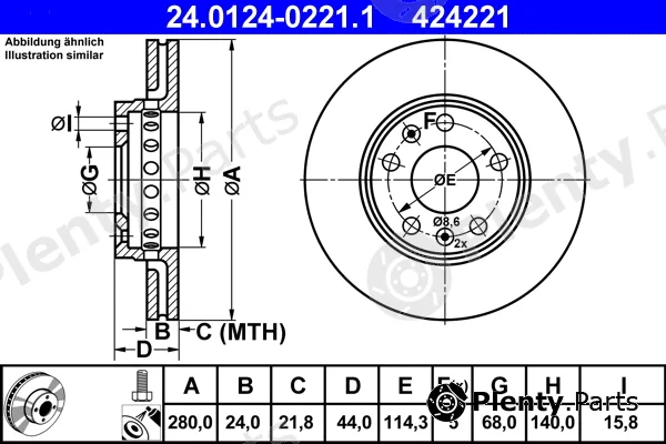 ATE 24.0124-0221.1 — Brake Disc