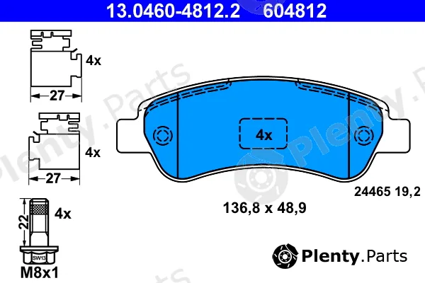 ATE 13.0460-4812.2 — Brake Pad Set, disc brake