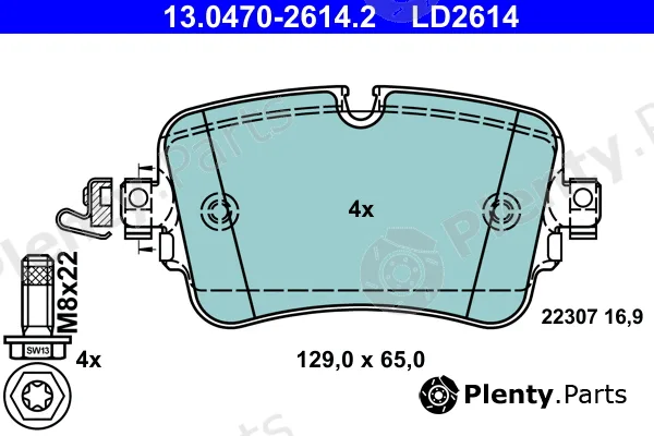 ATE 13.0470-2614.2 — Brake Pad Set, disc brake ATE Ceramic
