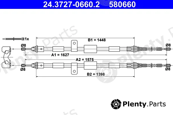 ATE 24.3727-0660.2 — Cable Pull, parking brake
