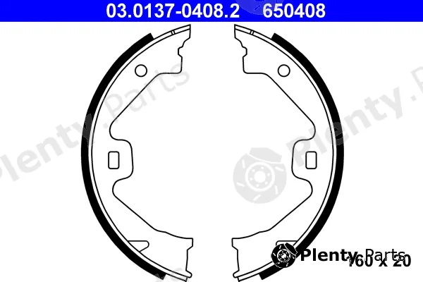 ATE 03.0137-0408.2 — Brake Shoe Set, parking brake