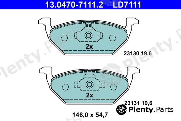 ATE 13.0470-7111.2 — Brake Pad Set, disc brake ATE Ceramic