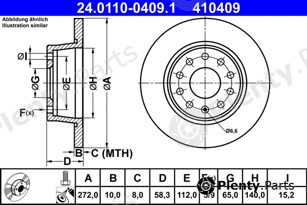 ATE 24.0110-0409.1 — Brake Disc
