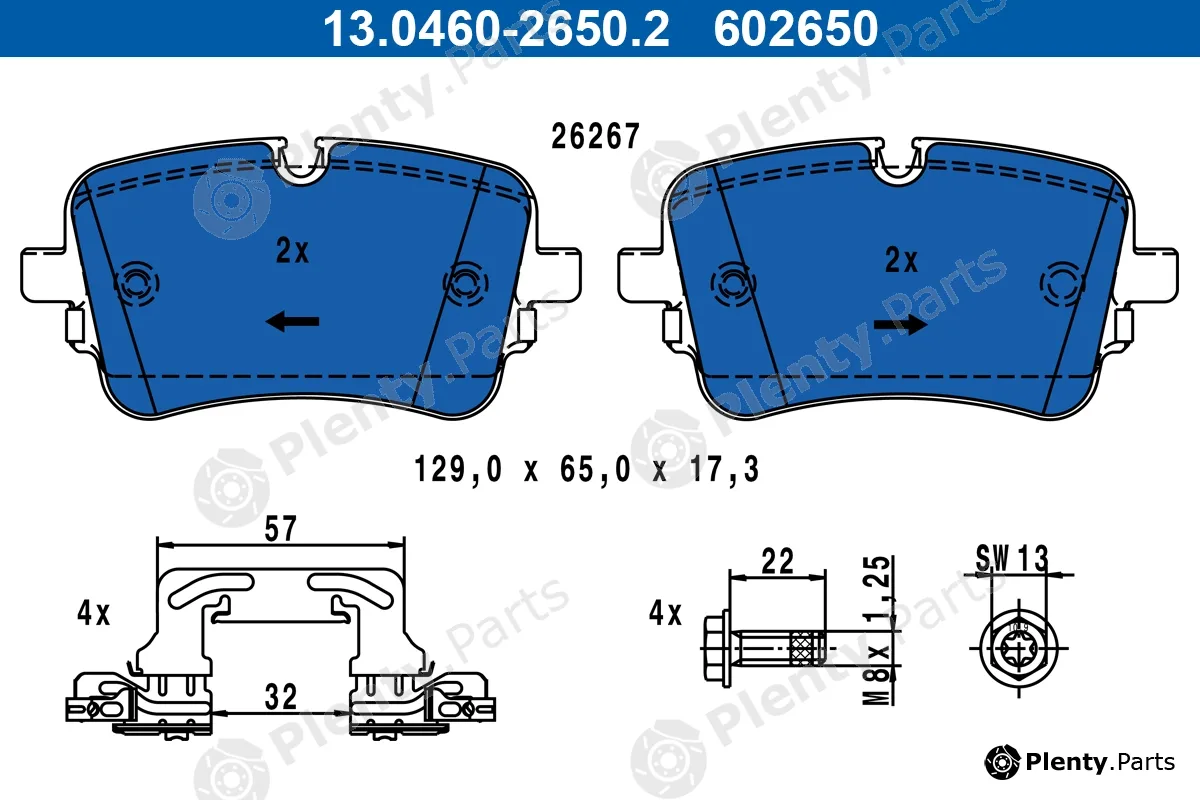 ATE 13.0460-2650.2 — Brake Pad Set, disc brake