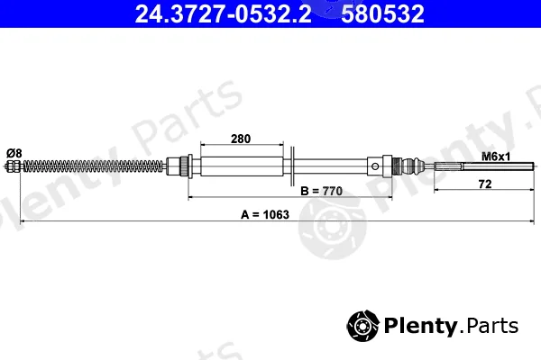 ATE 24.3727-0532.2 — Cable Pull, parking brake