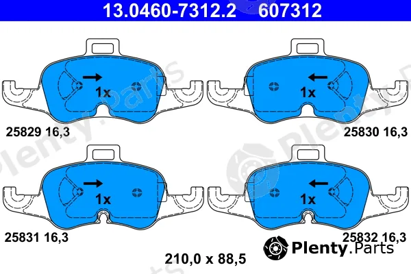 ATE 13.0460-7312.2 — Brake Pad Set, disc brake