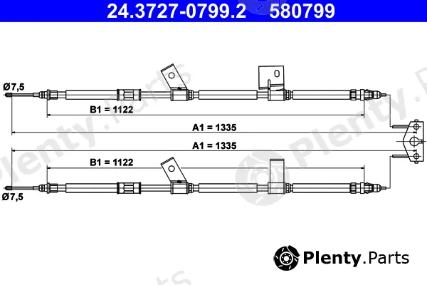 ATE 24.3727-0799.2 — Cable Pull, parking brake