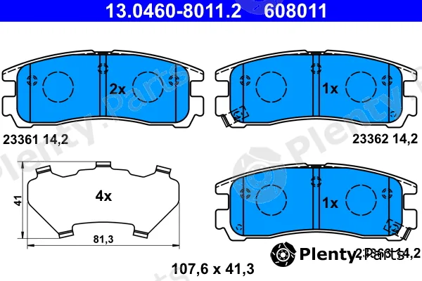 ATE 13.0460-8011.2 — Brake Pad Set, disc brake
