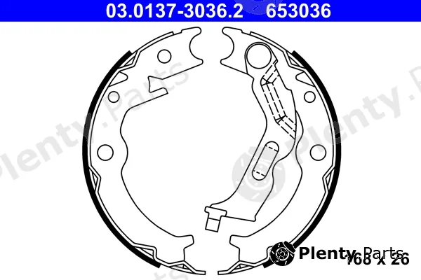 ATE 03.0137-3036.2 — Brake Shoe Set, parking brake