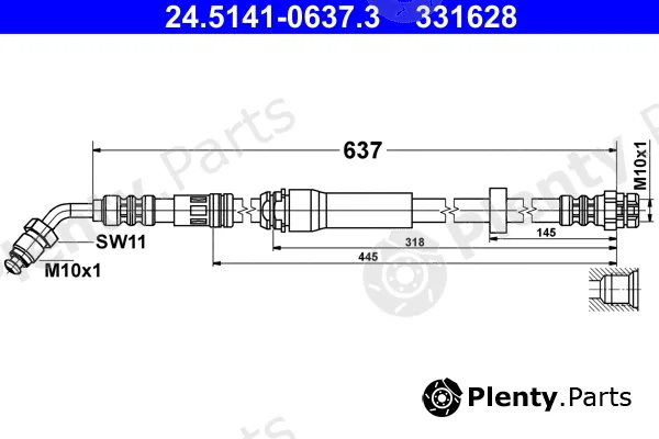 ATE 24.5141-0637.3 — Brake Hose
