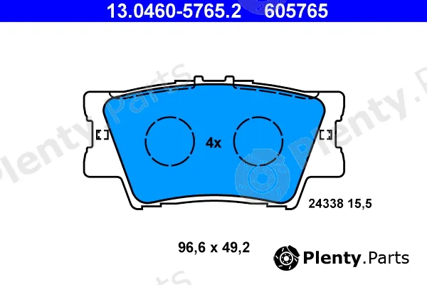 ATE 13.0460-5765.2 — Brake Pad Set, disc brake
