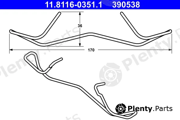 ATE 11.8116-0351.1 — Spring, brake caliper