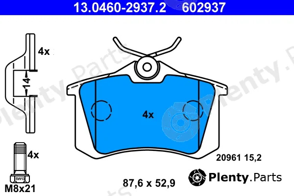 ATE 13.0460-2937.2 — Brake Pad Set, disc brake
