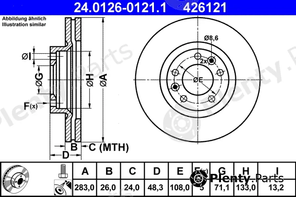 ATE 24.0126-0121.1 — Brake Disc